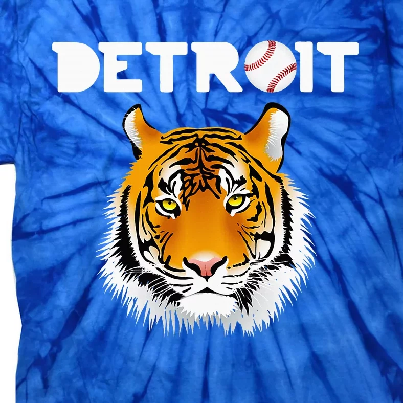 Distressed Tiger Mascot Cool Detroit Tiger Design Tie-Dye T-Shirt