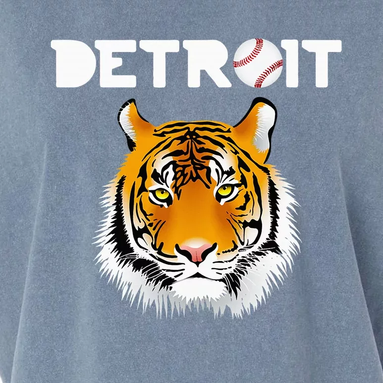 Distressed Tiger Mascot Cool Detroit Tiger Design Garment-Dyed Women's Muscle Tee