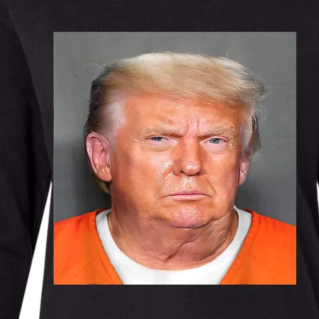 Donald Trump Mug Shot Womens Cotton Relaxed Long Sleeve T-Shirt