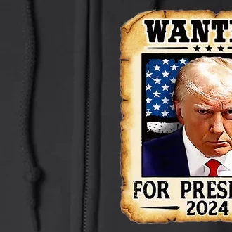 Donald Trump Mug Shot Wanted For U.S. President 2024 Full Zip Hoodie