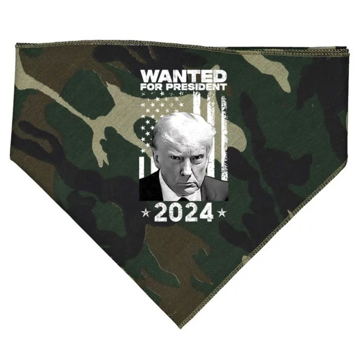 Donald Trump Mug Shot Wanted For U.S. President 2024 USA-Made Doggie Bandana