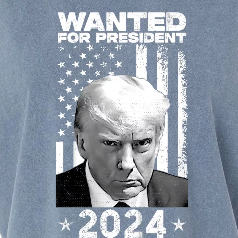 Donald Trump Mug Shot Wanted For U.S. President 2024 Garment-Dyed Women's Muscle Tee