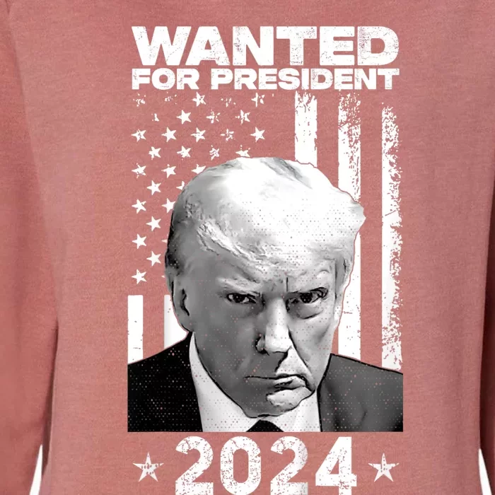 Donald Trump Mug Shot Wanted For U.S. President 2024 Womens California Wash Sweatshirt