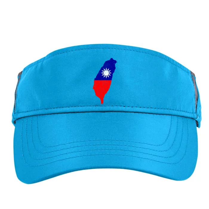 Distressed Taiwan Map Flag Support For Taiwan I Love Taiwan Gift Adult Drive Performance Visor