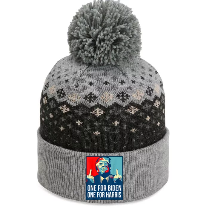 Donald Trump Middle Finger Biden Harris America Republican The Baniff Cuffed Pom Beanie