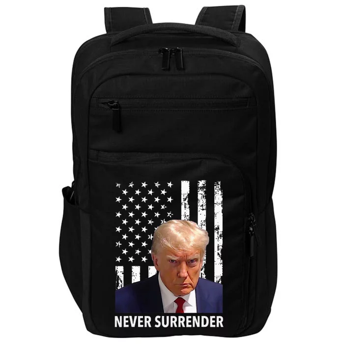 Donald Trump Mug Shot Never Surrender American Flag Trump Impact Tech Backpack