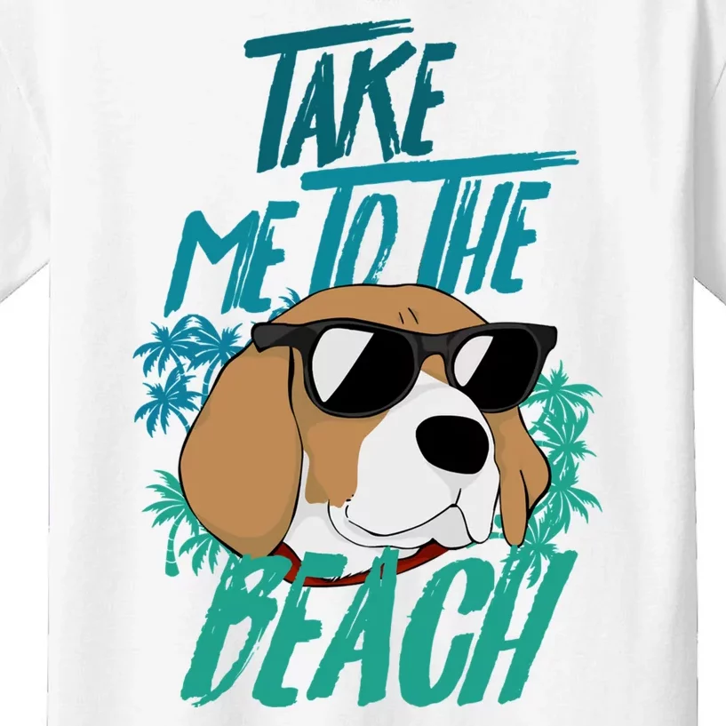 Dog Take Me To The Beach Dog Sunglasses Paws Dogs Kids T-Shirt