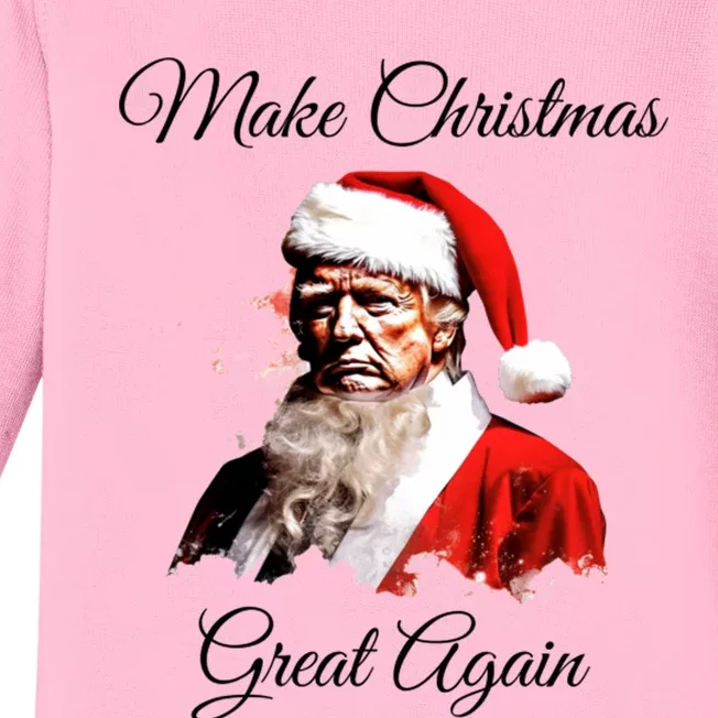 Donald Trump Make Christmas Great Again Christmas | Festive Holiday Baby Long Sleeve Bodysuit