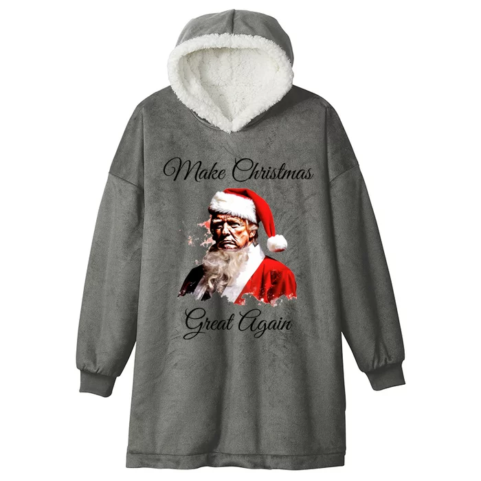 Donald Trump Make Christmas Great Again Christmas | Festive Holiday Hooded Wearable Blanket