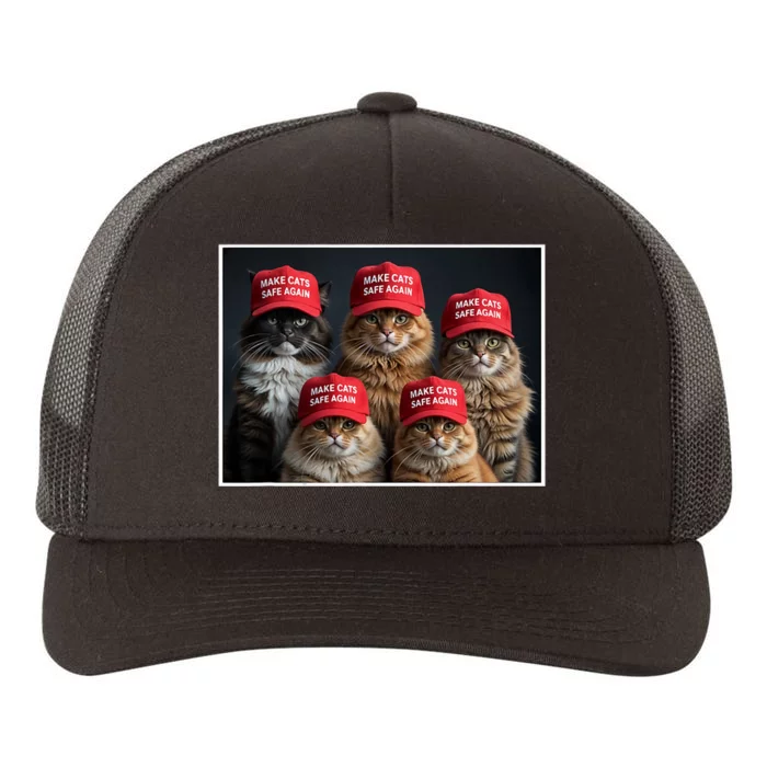 Donald Trump Make Cats Safe Again Red Hat 2024 Debate Funny Yupoong Adult 5-Panel Trucker Hat