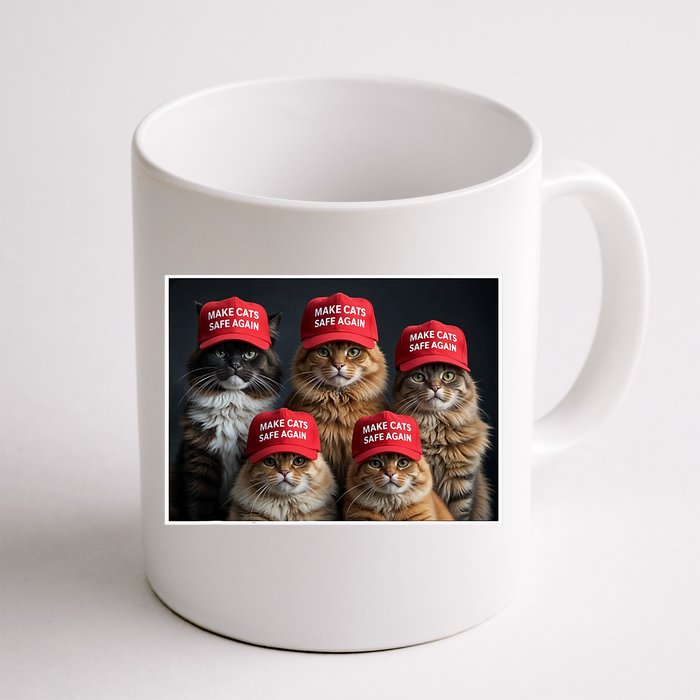 Donald Trump Make Cats Safe Again Red Hat 2024 Debate Funny Front & Back Coffee Mug