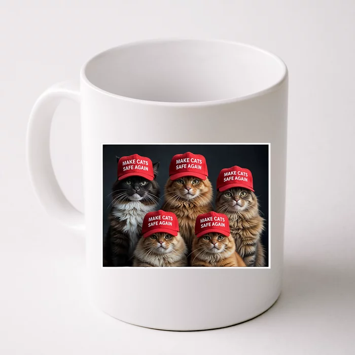 Donald Trump Make Cats Safe Again Red Hat 2024 Debate Funny Front & Back Coffee Mug