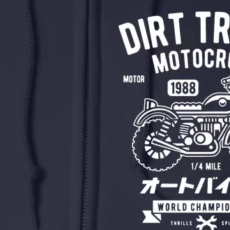 Dirt Track Motocross Classic Full Zip Hoodie