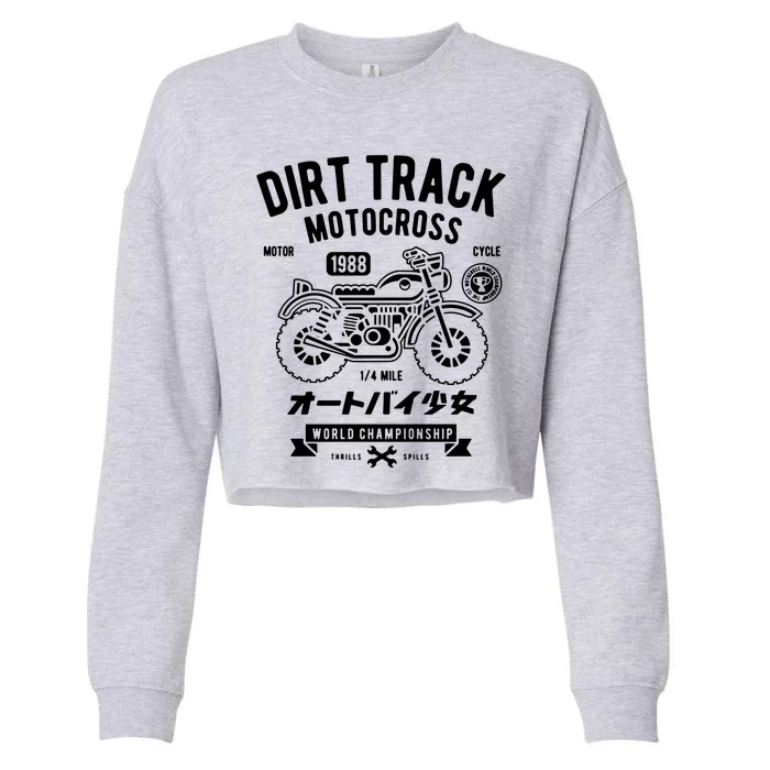 Dirt Track Motocross Classic Cropped Pullover Crew