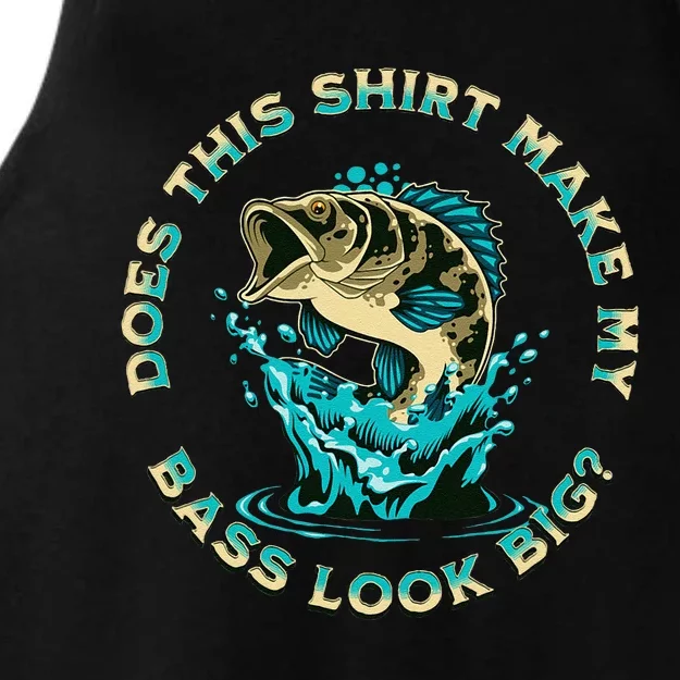 Does This Make My Bass Look Big Funny Fishing Pun Joke Ladies Tri-Blend Wicking Tank