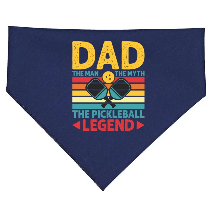 Dad The Man The Myth The Pickleball Legend USA-Made Doggie Bandana