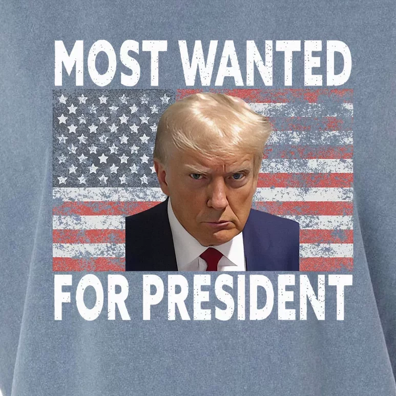 Donald Trump Most Wanted For President 2024 Pro Mugshot Garment-Dyed Women's Muscle Tee