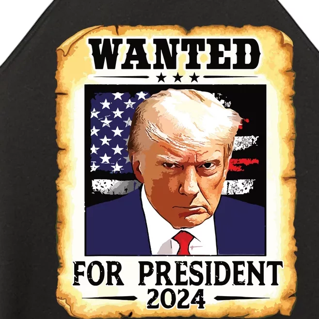 Donald Trump Mug Shot Wanted For Us President 2024 Women’s Perfect Tri Rocker Tank