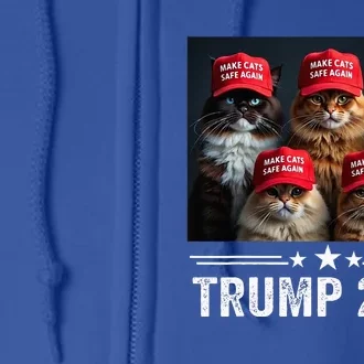 Donald Trump Make Cats Safe Again Red Hat 2024 Full Zip Hoodie