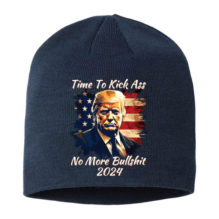 Donald Trump My President 2024 America Mug Shot Flag Funny 8 1/2in Sustainable Knit Beanie