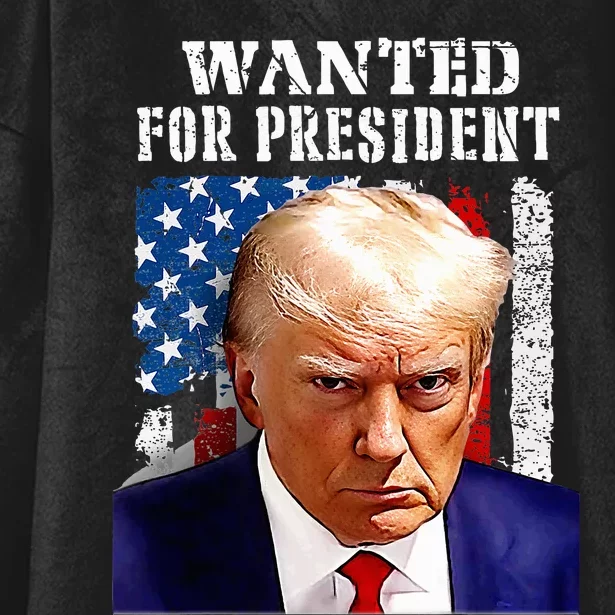 Donald Trump Mug Shot Wanted For U.S. President 2024 (1) Hooded Wearable Blanket