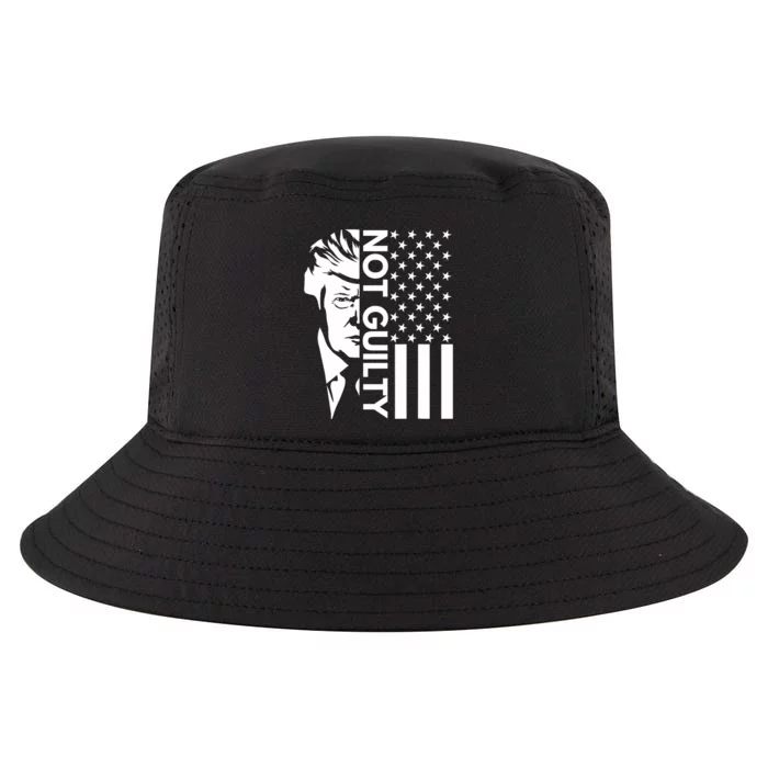 Donald Trump Mugshot 2024 Not Guilty Supporter Usa Flag Cool Comfort Performance Bucket Hat