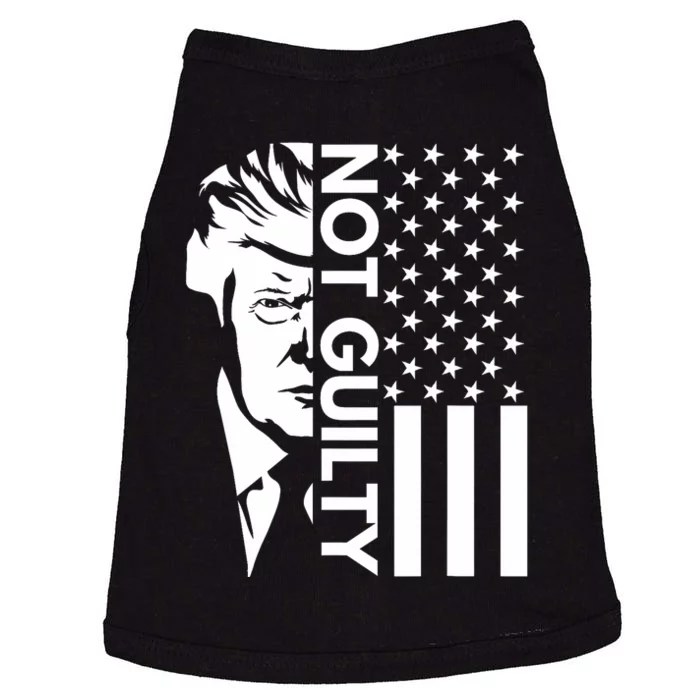 Donald Trump Mugshot 2024 Not Guilty Supporter Usa Flag Doggie Tank