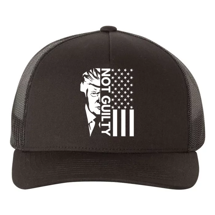 Donald Trump Mugshot 2024 Not Guilty Supporter Usa Flag Yupoong Adult 5-Panel Trucker Hat