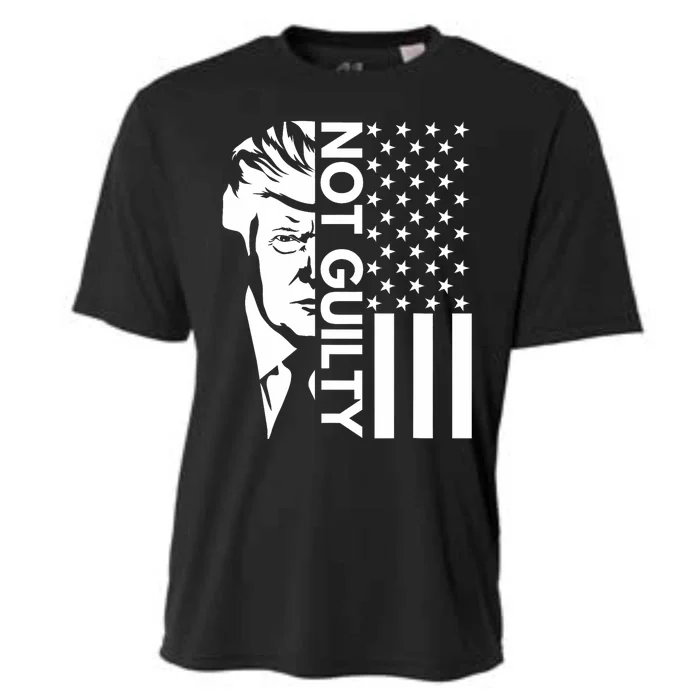 Donald Trump Mugshot 2024 Not Guilty Supporter Usa Flag Cooling Performance Crew T-Shirt