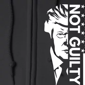 Donald Trump Mugshot 2024 Not Guilty Supporter Usa Flag Full Zip Hoodie