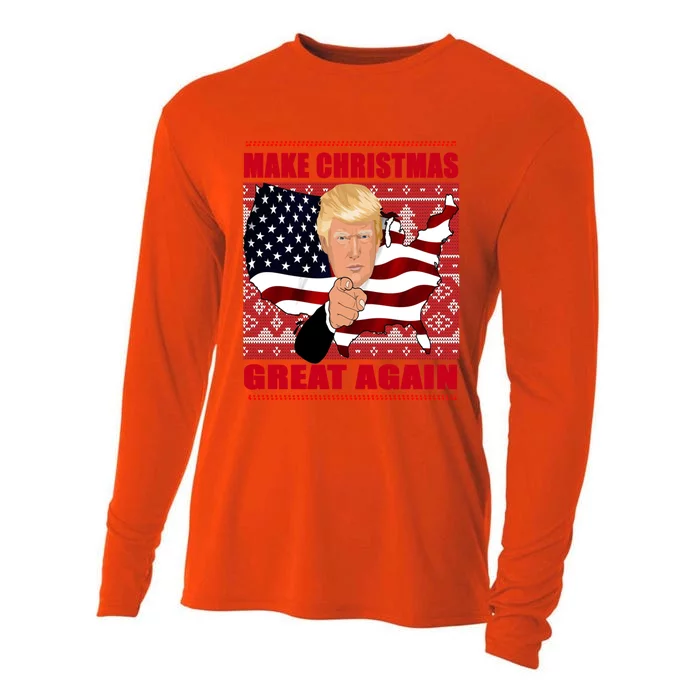 Donald Trump Make Christmas Great Again Cute Gift Cooling Performance Long Sleeve Crew