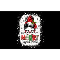 Daycare Teacher Messy Bun Preschool Teacher Christmas Bumper Sticker