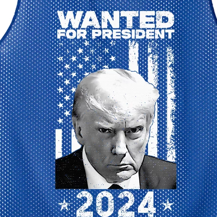 Donald Trump Mug Shot Wanted For U.S. President 2024 Mesh Reversible Basketball Jersey Tank