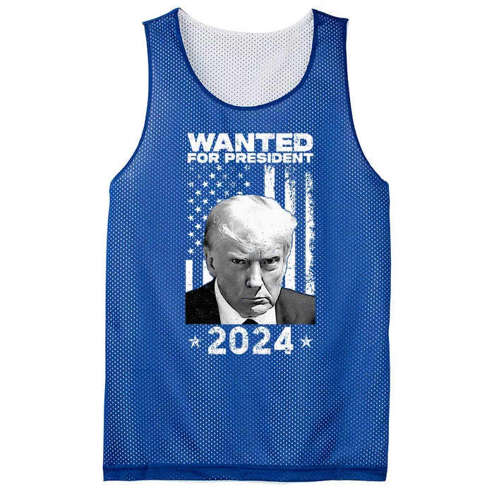 Donald Trump Mug Shot Wanted For U.S. President 2024 Mesh Reversible Basketball Jersey Tank