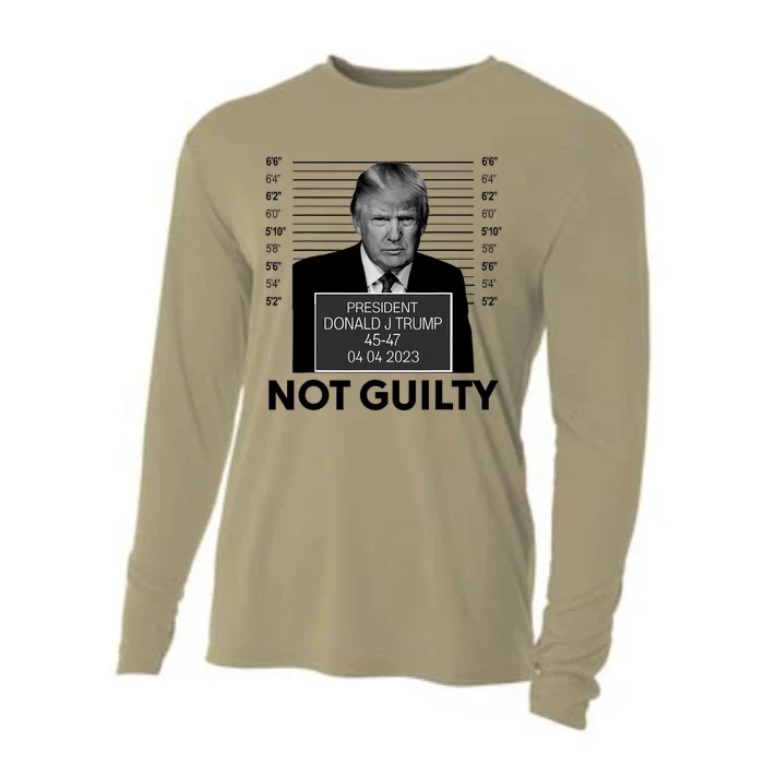 Donald Trump Mugshot Not Guilty Trump Supporter Cooling Performance Long Sleeve Crew