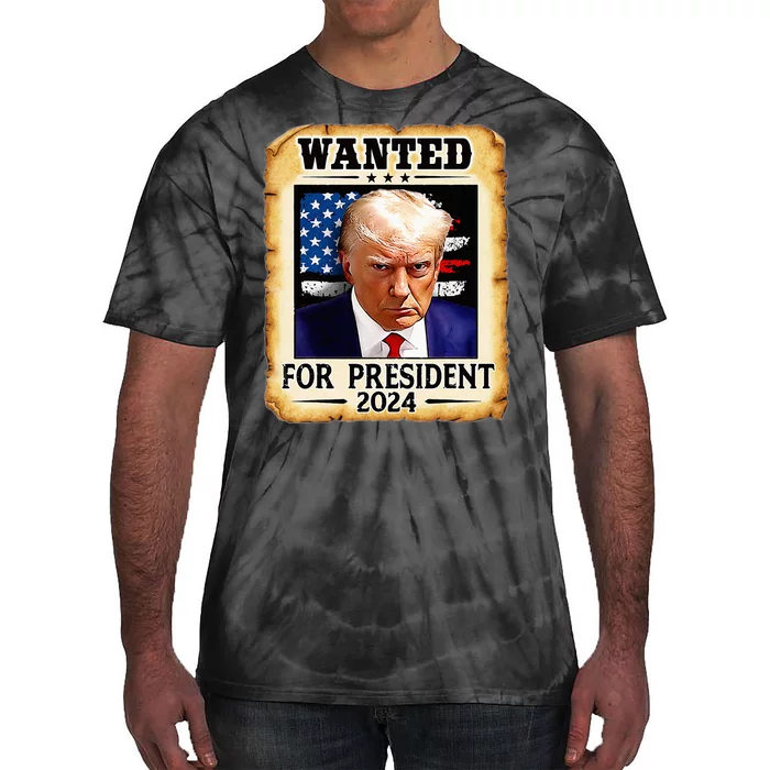 Donald Trump Mug Shot Wanted For U.S. President 2024 Tie-Dye T-Shirt