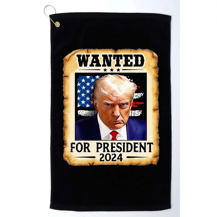 Donald Trump Mug Shot Wanted For U.S. President 2024 Platinum Collection Golf Towel