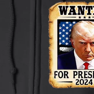 Donald Trump Mug Shot Wanted For U.S. President 2024 Full Zip Hoodie