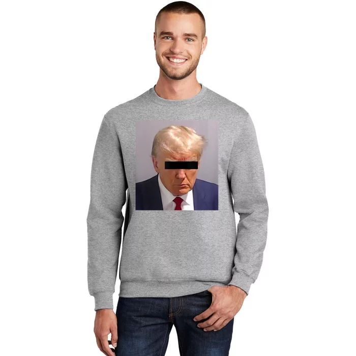 DONALD TRUMP MUG SHOT Funny Look Him Up Anti Trump Tall Sweatshirt