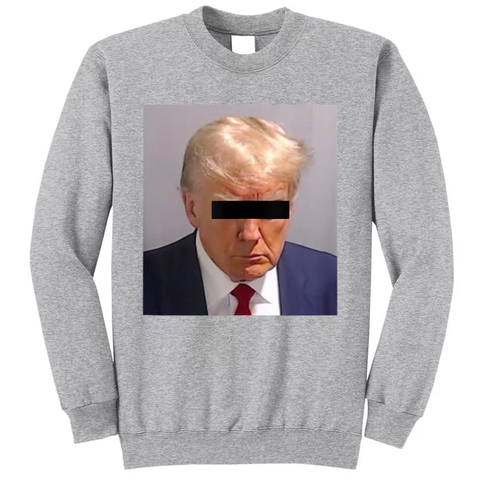 DONALD TRUMP MUG SHOT Funny Look Him Up Anti Trump Tall Sweatshirt