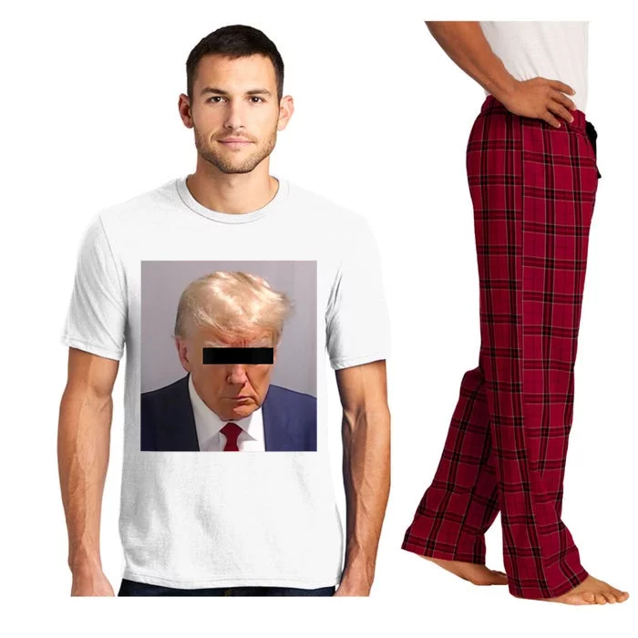 DONALD TRUMP MUG SHOT Funny Look Him Up Anti Trump Pajama Set