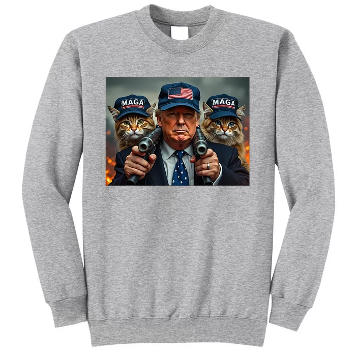 Donald Trump Make Cats Safe Again Red Hat 2024 Debate Tall Sweatshirt