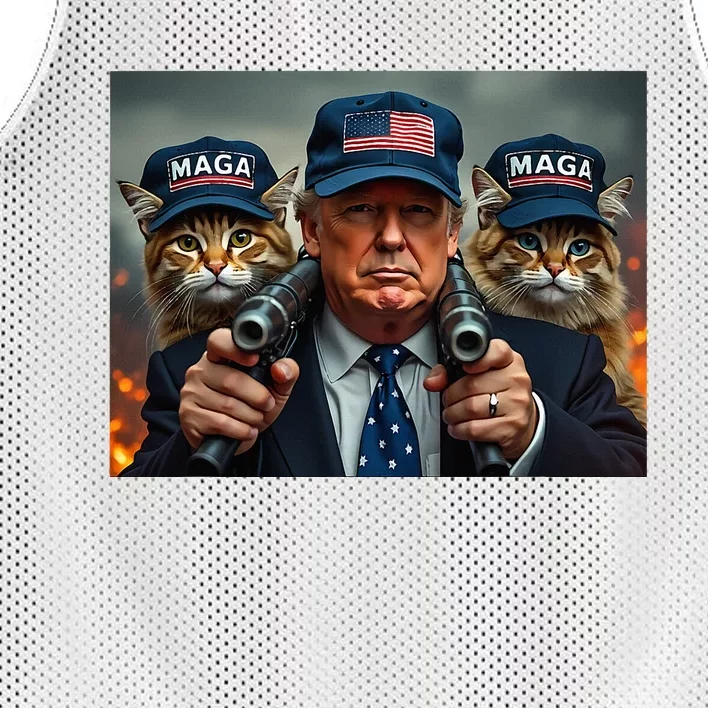 Donald Trump Make Cats Safe Again Red Hat 2024 Debate Mesh Reversible Basketball Jersey Tank