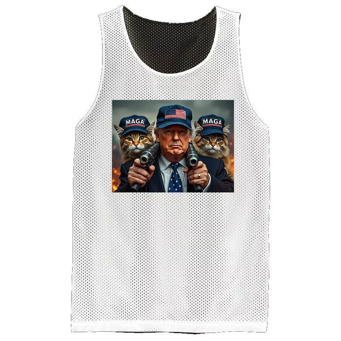 Donald Trump Make Cats Safe Again Red Hat 2024 Debate Mesh Reversible Basketball Jersey Tank