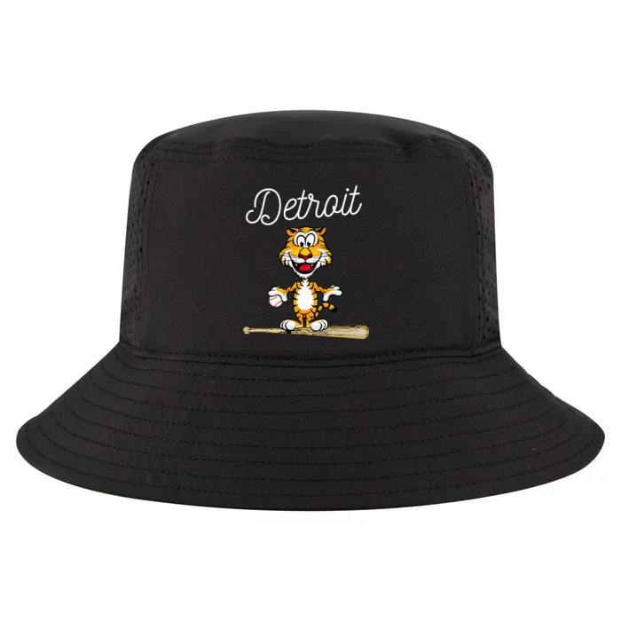 Distressed Tiger Mascot for Detroit Baseball Fans Cool Comfort Performance Bucket Hat