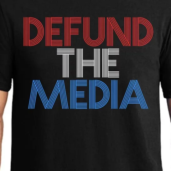 Defund The Media Fake News Protest 2020 Retro Usa Flag Trump Cute Gift Pajama Set