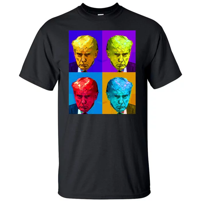 Donald Trump Mug Shot Colorful Pop Art Tall T-Shirt