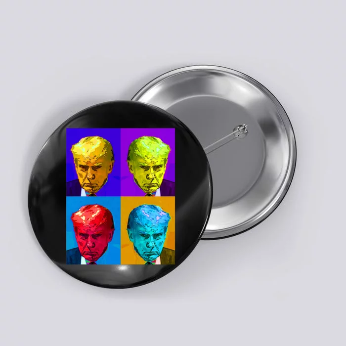 Donald Trump Mug Shot Colorful Pop Art Button