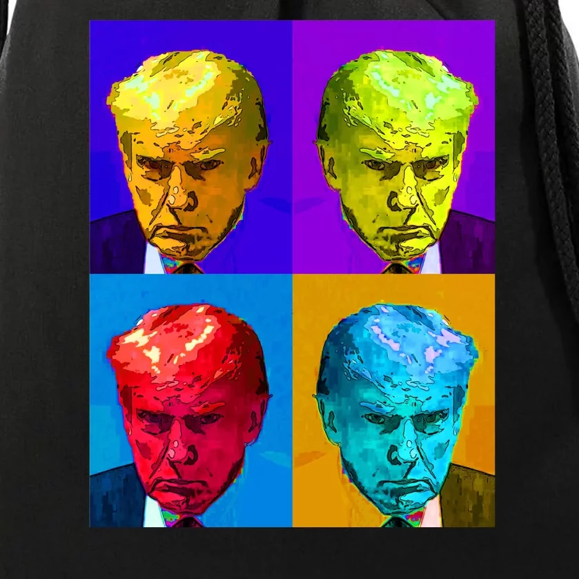 Donald Trump Mug Shot Colorful Pop Art Drawstring Bag