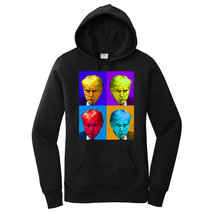 Donald Trump Mug Shot Colorful Pop Art Women's Pullover Hoodie